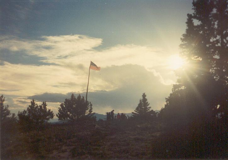 Sunset on top of Mt Waite Phillips. 11,711 ft.